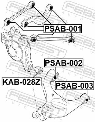Porsche Draagarmrubber