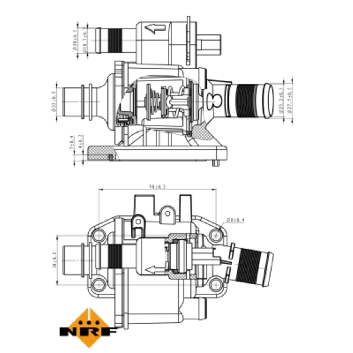 Nrf Thermostaat, koelvloeistof EASY FIT  725058