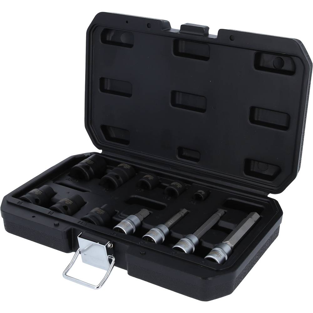 KS Tools 150.2400 Set speciale aansluitbussen voor remklauwschroefkoppeling, 12-delig
