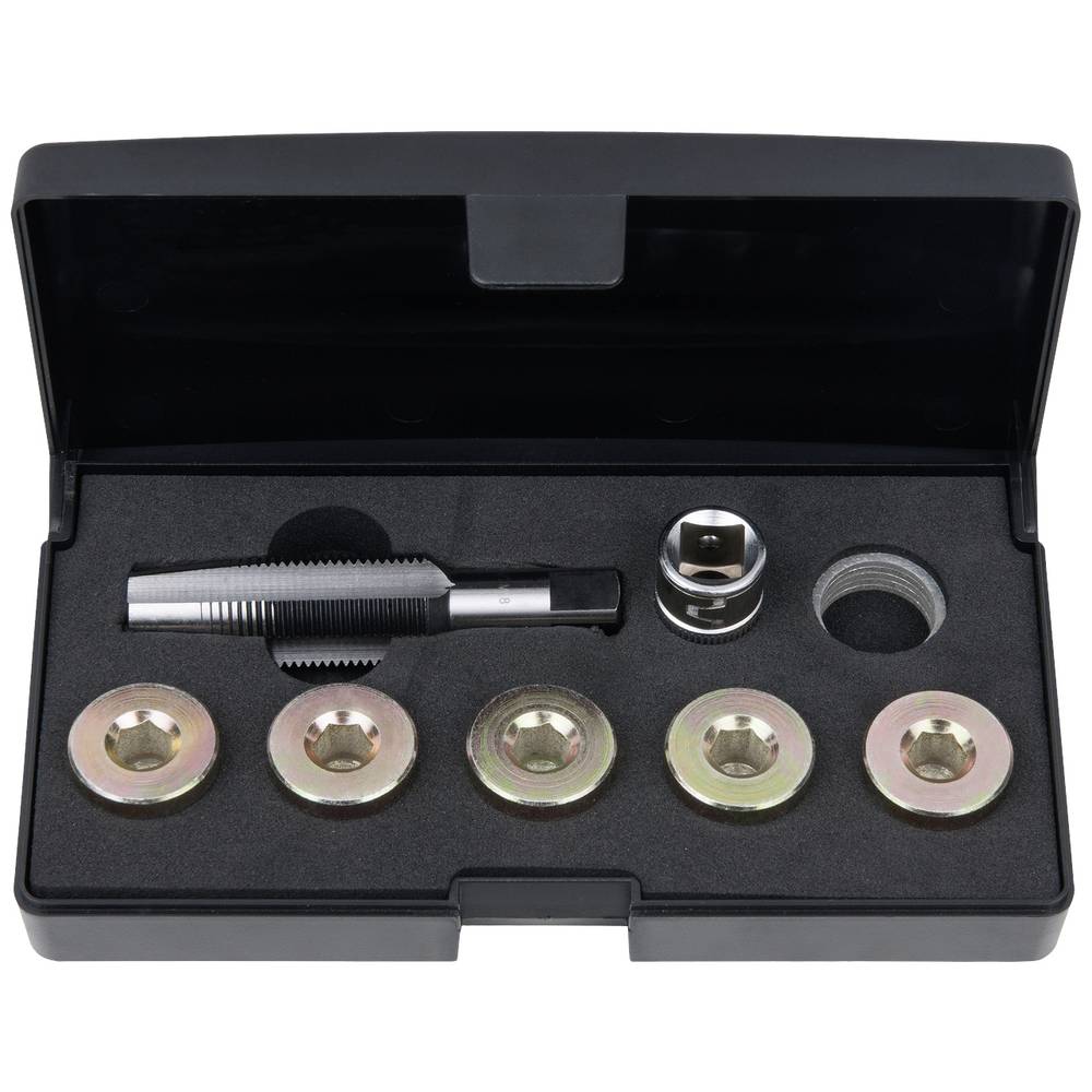 KS Tools 1504935 Olieaftapschroef-schroefdraadreparatieset, 12-delig M18 x 1,5