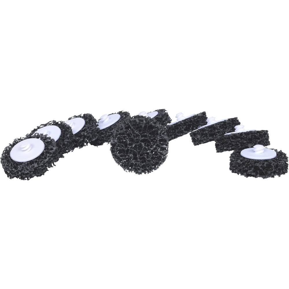 KS Tools 515.5087 Reserve schuurpads, Ø 50 mm, strip wiel zwart, verpakking van 10 stuks