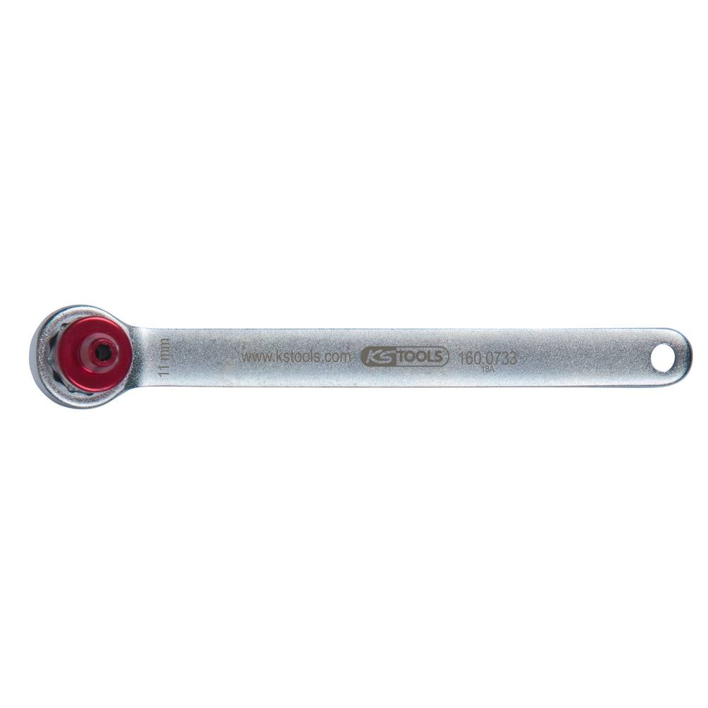 KS Tools 160.0733 Remontluchtingssleutel, extra kort, 11 mm, rood