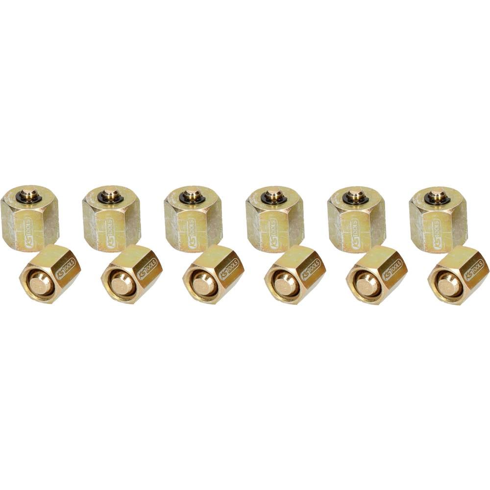 KS Tools 150.1835 Set afsluitmoeren voor injectoren/dieselmotoren, 12-delig