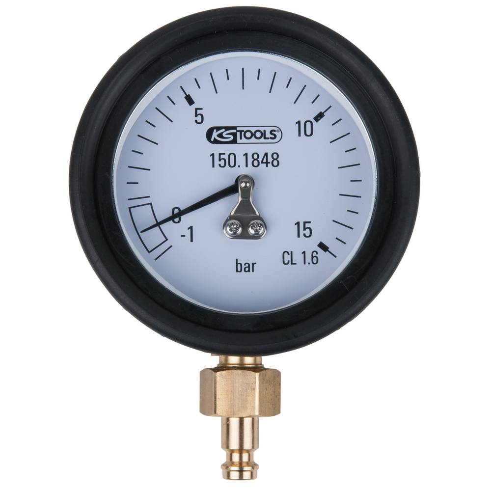 KS Tools 150.1848 Manometer 1,0 - 15,0 bar incl. Aansluitnippel en beschermkap