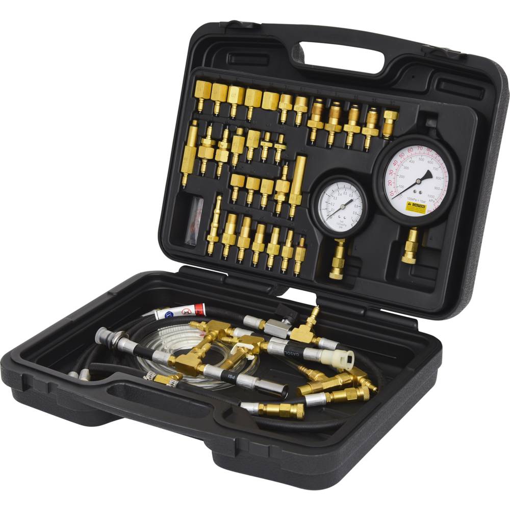 KS Tools 150.2325 master brandstofinjectiesysteem-druktestapparaat-set voor benzinemotoren, 42-delig