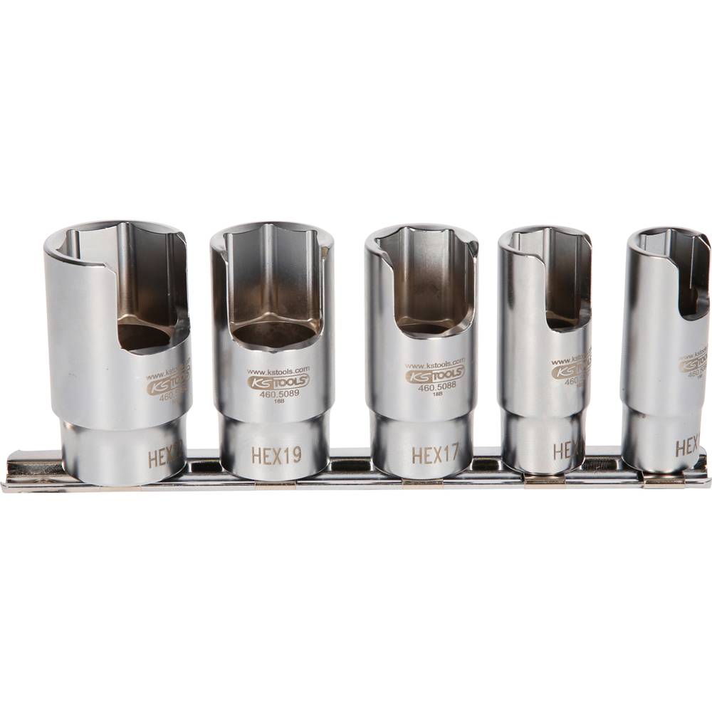KS Tools 460.5085 3/8 speciale haakse buisverbinder-steekdopset, 5-delig
