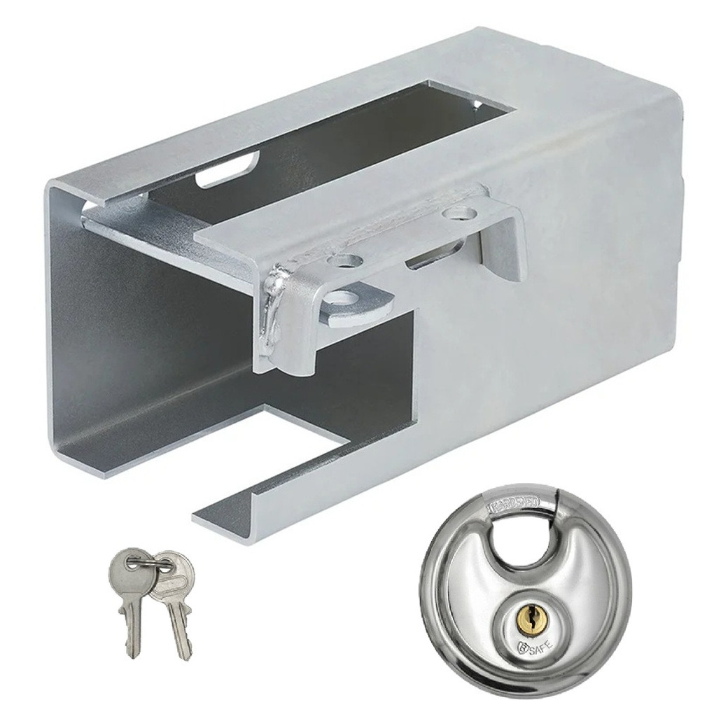 ProPlus Aanhanger dissel slot - met een B-Safe discusslot van 70 mm - verzinkt staal - zilver -