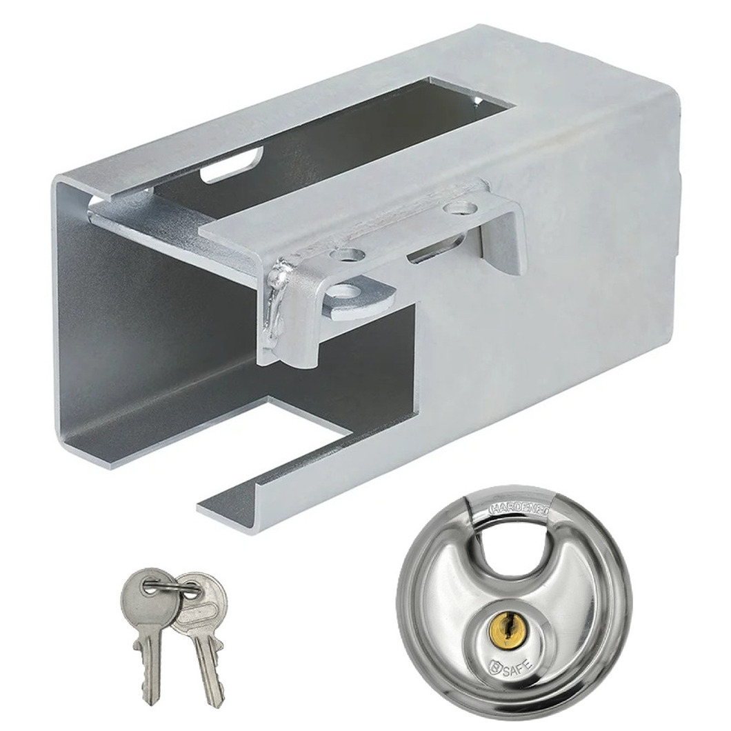 ProPlus Aanhanger dissel slot - met een B-Safe discusslot van 80 mm - verzinkt staal - zilver -