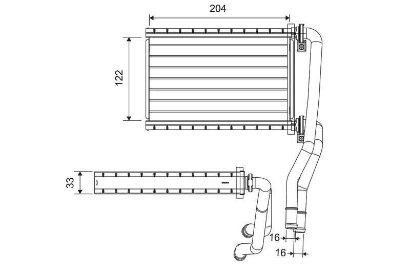 Fiat Kachelradiateur, interieurverwarming