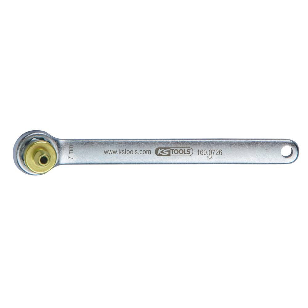 KS Tools 160.0726 Remontluchtingssleutel, extra kort, 7 mm, groen