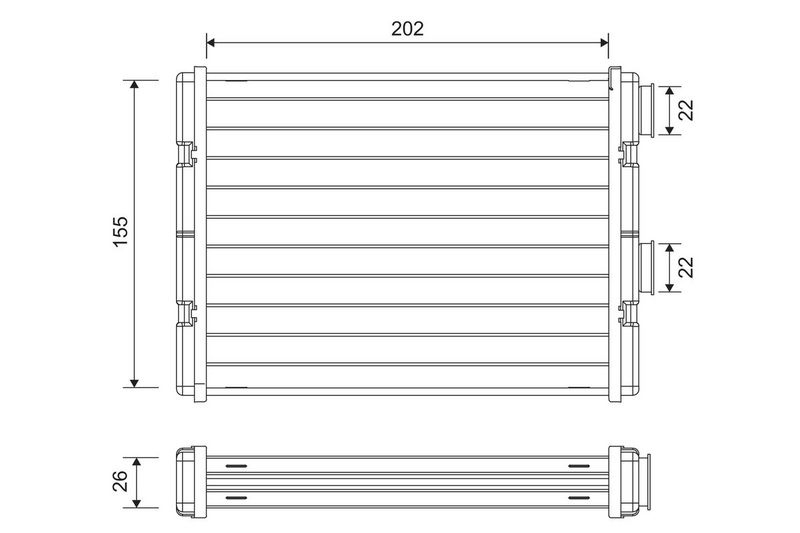 Nissan Kachelradiateur, interieurverwarming