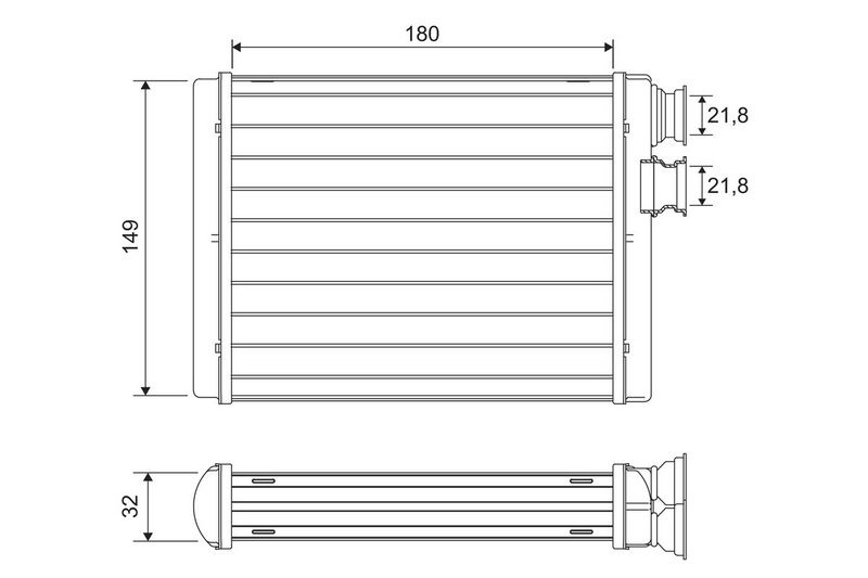 Peugeot Kachelradiateur, interieurverwarming