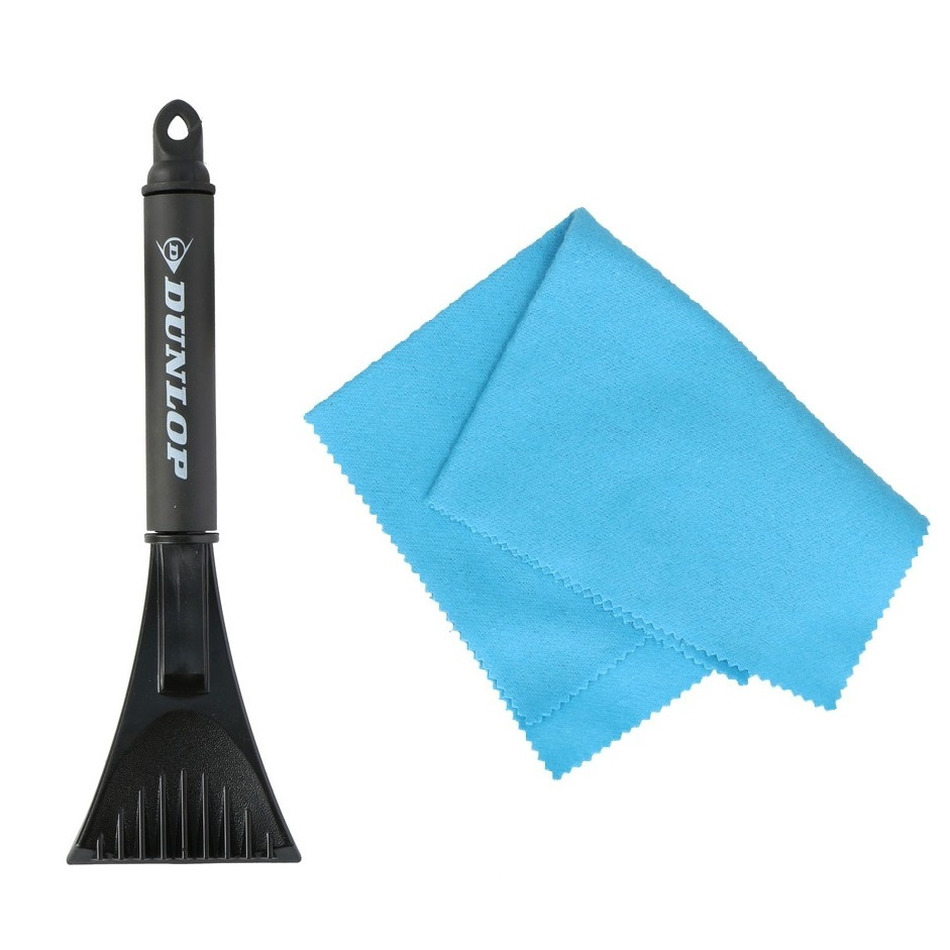 Merkloos Autoramen IJskrabber soft grip zwart 32 cm met anti-condens doek -