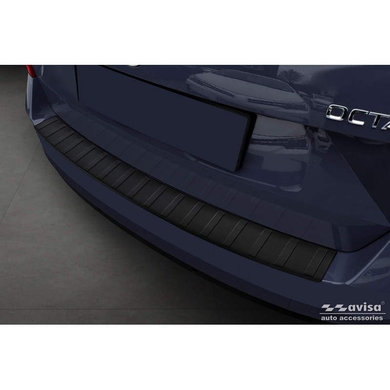 Skoda Matzwart RVS Achterbumperprotector passend voor  Octavia III Combi (5E5) Facelift 2017-2020