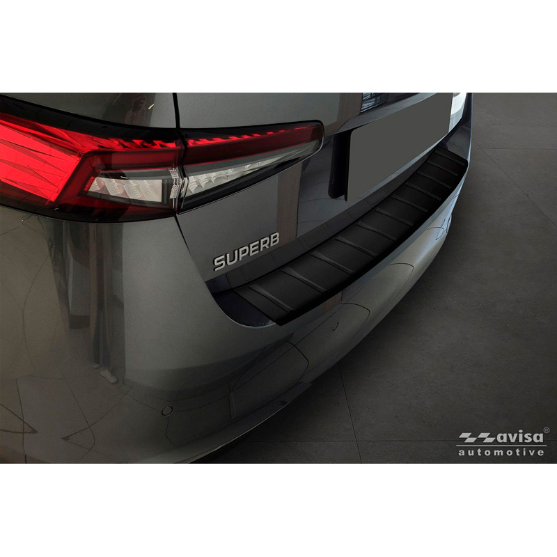 Skoda Avisa Matzwart RVS Achterbumperprotector passend voor  Superb IV Liftback 2024- Ribs