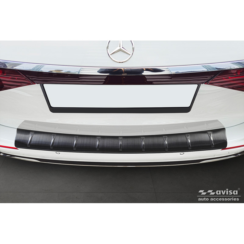Mercedes-Benz Zwart RVS Achterbumperprotector passend voor Mercedes E-Klasse (S214) Estate 2023- 'Ribs'