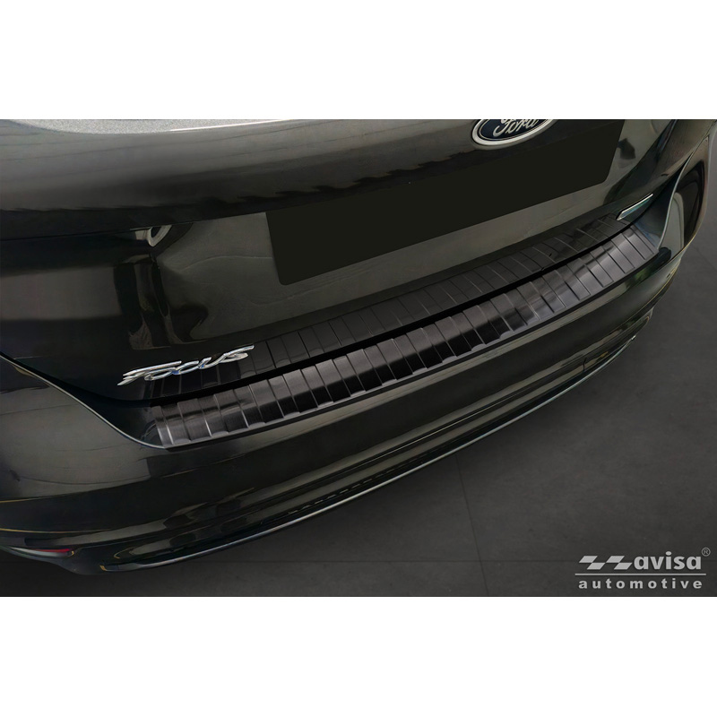 Ford Zwart RVS Achterbumperprotector  Focus III HB Facelift 2014-2018 & Fiesta 2017-2023