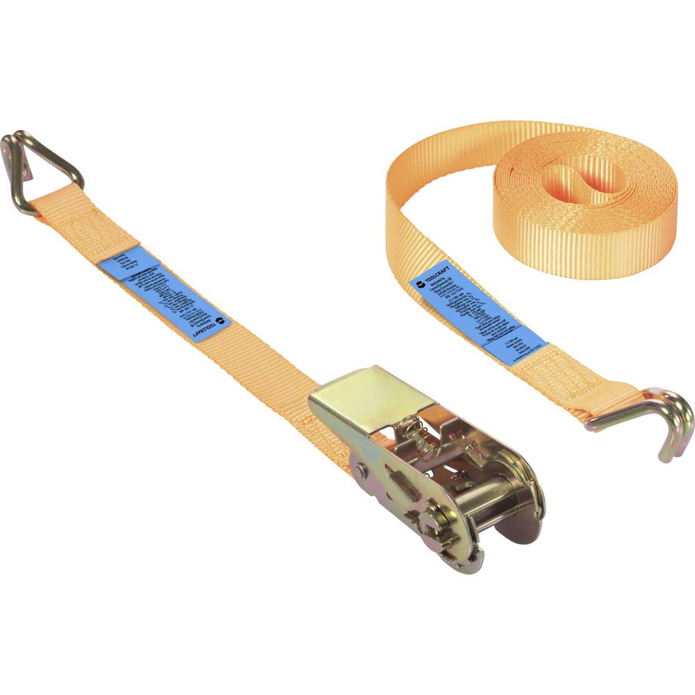 TOOLCRAFT TO-10283847 Assortiment Trekkracht (lc) vastbinden (enkel/direct): 1000 daN (l x b) 5 m x 25 mm Ratelinrichting
