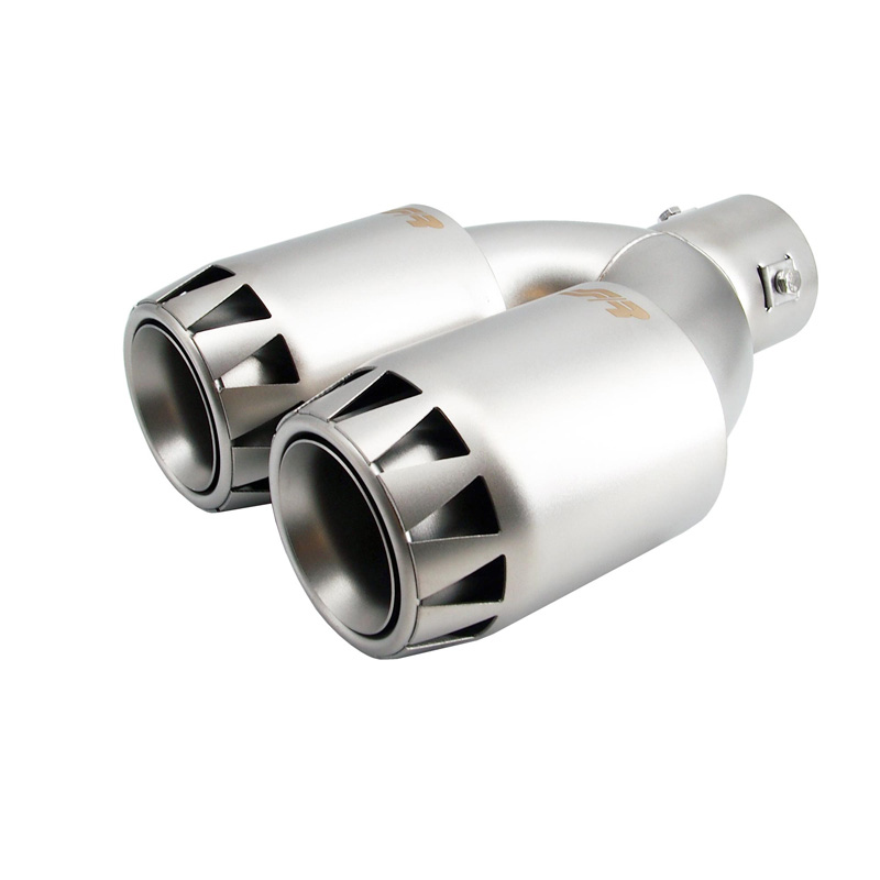 Simoni Racing Uitlaatsierstuk Dubbel Rond RVS - Titanium Jet Engine Design 185x88xL245mm - Montage -