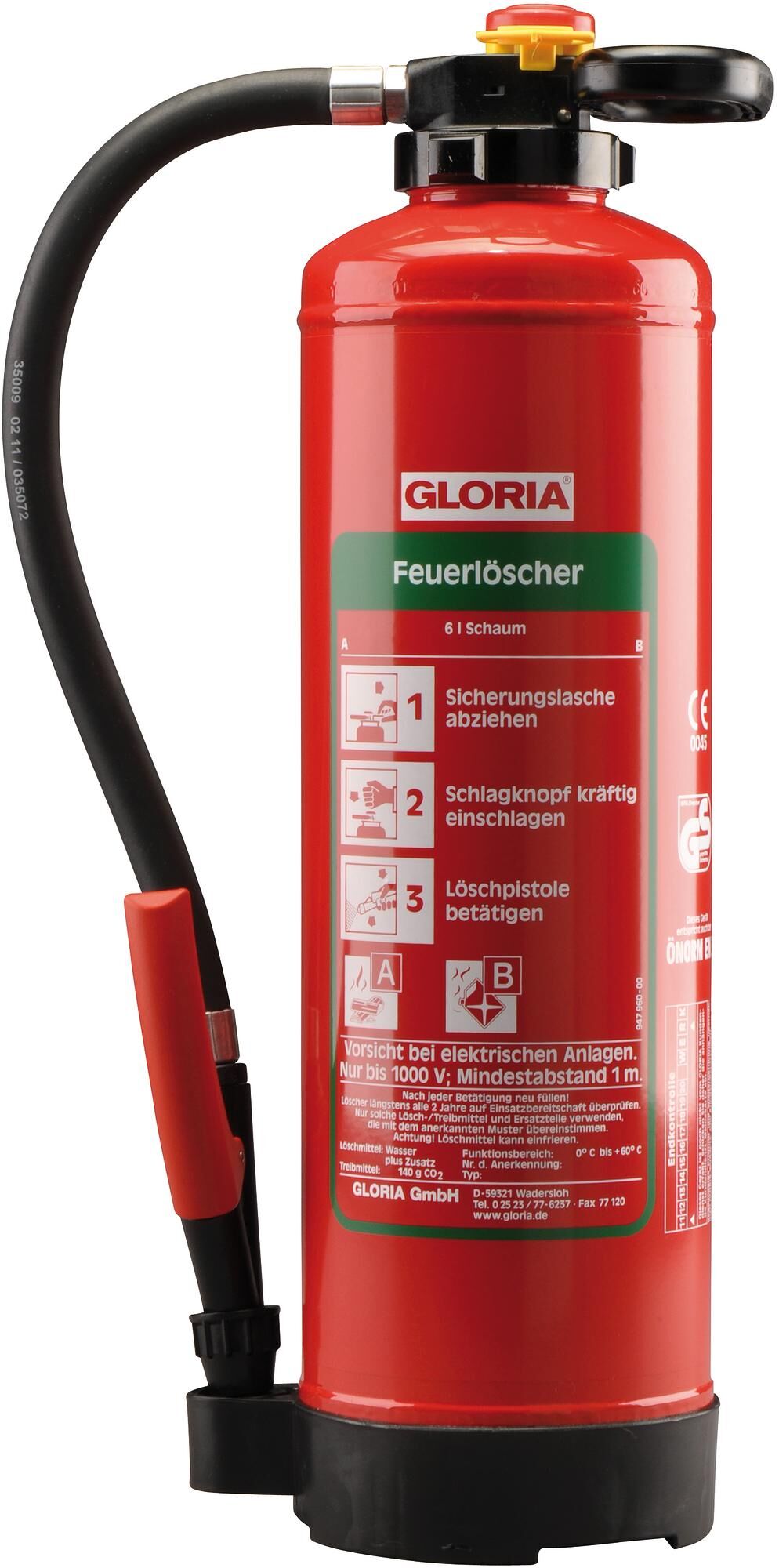 GLORIA brandblusser pro line fire extinguisher sk6 pro