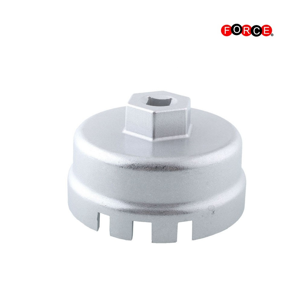 Force 3/8 Aluminium oliefilter dop 64,5 mm 14-kant met 6 nokken