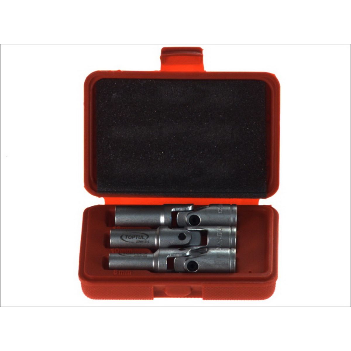 Toptul Bougie inzetstuk set  3/8 inch 6-kant (8, 10, 12 mm) mit Gelenk