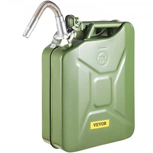 VEVOR Jerrycan, 5,3 gallon/20L draagbare jerrycan met flexibel schenktuitsysteem, roestvrije en hittebestendige stalen brandstoftank voor auto's en vrachtwagens, groen