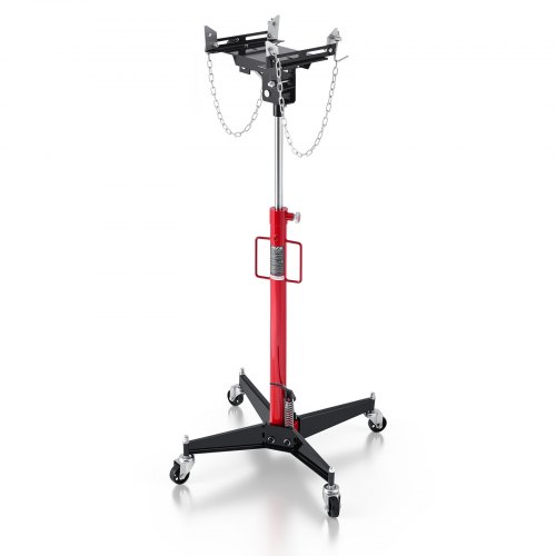 VEVOR Hydraulische krik met 500 kg hefvermogen, telescopische krik met pedaal, 360° zwenkwiel, hefhoogte 127-202 cm, takel voor garage/werkplaats Rood + Zwart