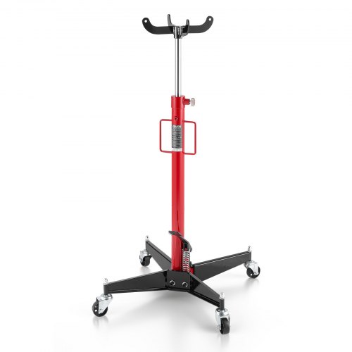 VEVOR Hydraulische krik met 500 kg hefvermogen, telescopische krik met pedaal, 360° zwenkwiel, hefhoogte 112-187 cm, takel voor garage/werkplaats Rood + Zwart