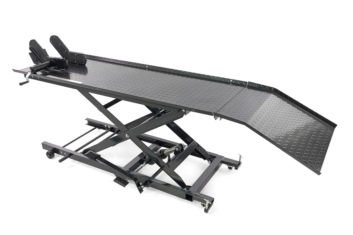 HBM 450 kg motorheftafel – hydraulisch, verstelbaar, antislip platform