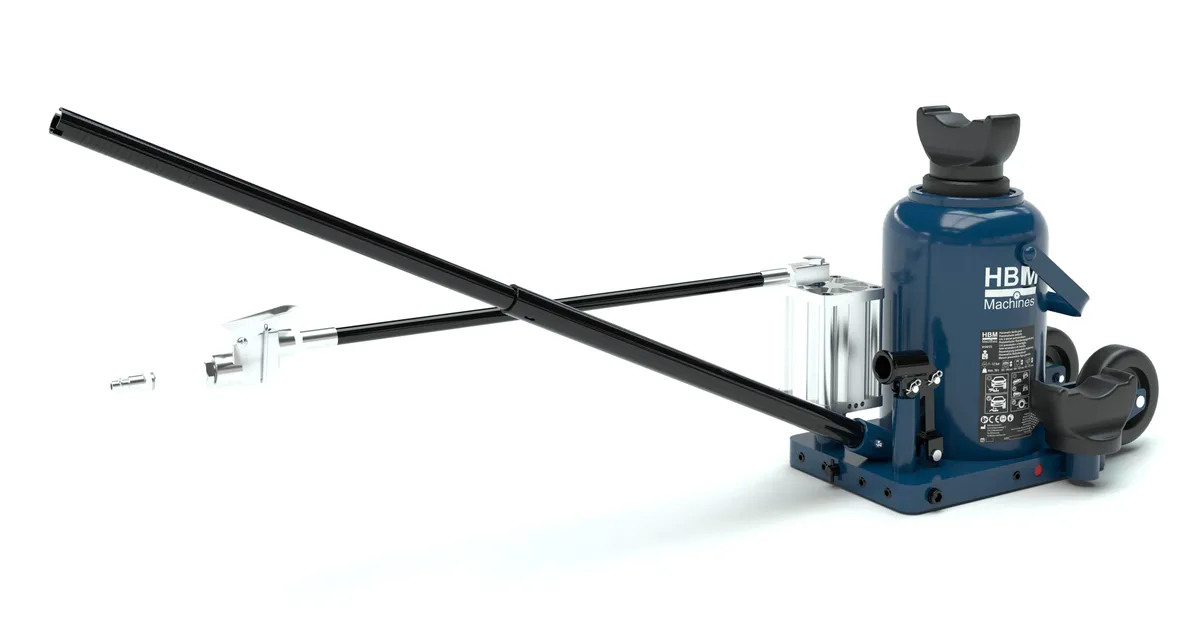 HBM pneumatische potkrik 50 ton verrijdbaar