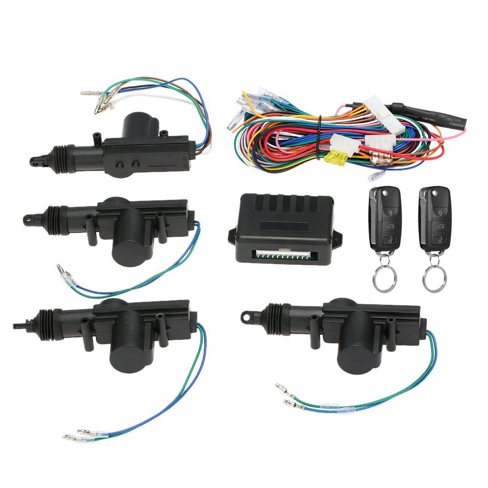 VehicleKit Universele autodeurvergrendeling Keyless Entry System Centrale afstandsbediening Vergrendelingsset met kofferbakontgrendelingsknop L404 zwart