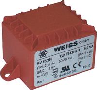 Printtransformator 5,0 VA Primair: Secundair: 5,0 VA 85/361 Weiss Elektrotechnik