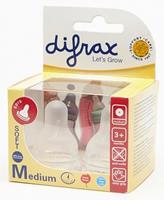 Difrax Flaschensauger Natural M Silikon Transparent 2 Stück