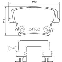 Remblokkenset, schijfrem BREMBO, u.a. für Dodge, Chrysler, Lancia