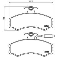 Remblokkenset, schijfrem BREMBO, u.a. für Peugeot, Citroën, Alfa Romeo, Fiat