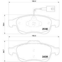 Remblokkenset, schijfrem BREMBO, u.a. für Alfa Romeo