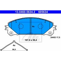 Remblokkenset, schijfrem ATE, u.a. für Toyota, Lexus