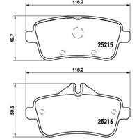Remblokkenset, schijfrem BREMBO, u.a. für Mercedes-Benz