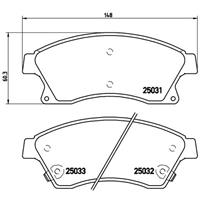 Remblokkenset, schijfrem BREMBO, u.a. für Opel, Chevrolet, Vauxhall