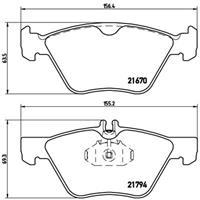 Remblokkenset, schijfrem BREMBO, u.a. für Mercedes-Benz, Chrysler