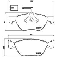 Remblokkenset, schijfrem BREMBO, u.a. für Alfa Romeo, Fiat, Lancia