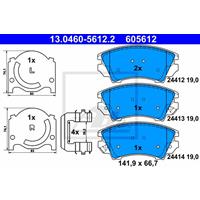 Remblokkenset, schijfrem ATE, u.a. für Opel, Vauxhall, Saab, Chevrolet