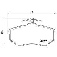 Remblokkenset, schijfrem BREMBO, u.a. für Audi, VW