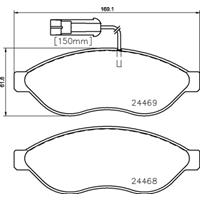 Remblokkenset, schijfrem BREMBO, u.a. für Citroën, Fiat, Peugeot