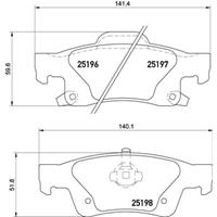 Remblokkenset, schijfrem BREMBO, u.a. für Jeep, Dodge