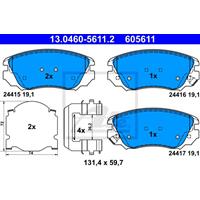 Remblokkenset, schijfrem ATE, u.a. für Opel, Vauxhall, Saab, Chevrolet