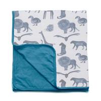 Snoozebaby summer crib blanket  Storm Blue