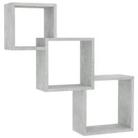 VidaXL Wandschappen kubus 84,5x15x27 cm spaanplaat betongrijs