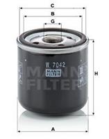 Oliefilter MANN-FILTER W 7042